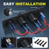 4 in 1 ON/OFF Charger Socket Panel Dual USB Socket Power Outlet & LED Voltmeter &Cigarette Lighter Socket& LED Switch