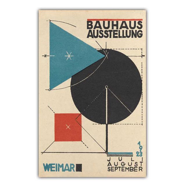 New Abstract Art Geometric Figure Canvas Painting Bauhaus Ausstellung Wall Art Poster Office Living Room Home Decoration Mural No Frame