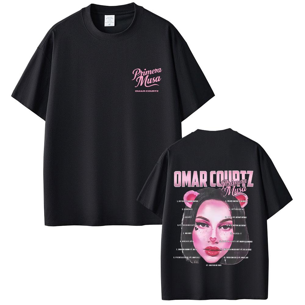 2025 Summer Rapper Omar Courtz Primera Musa Album Tour Merch T-shirt Men Women Clothing 100% Pure Cotton Printed Leisure T-shirt
