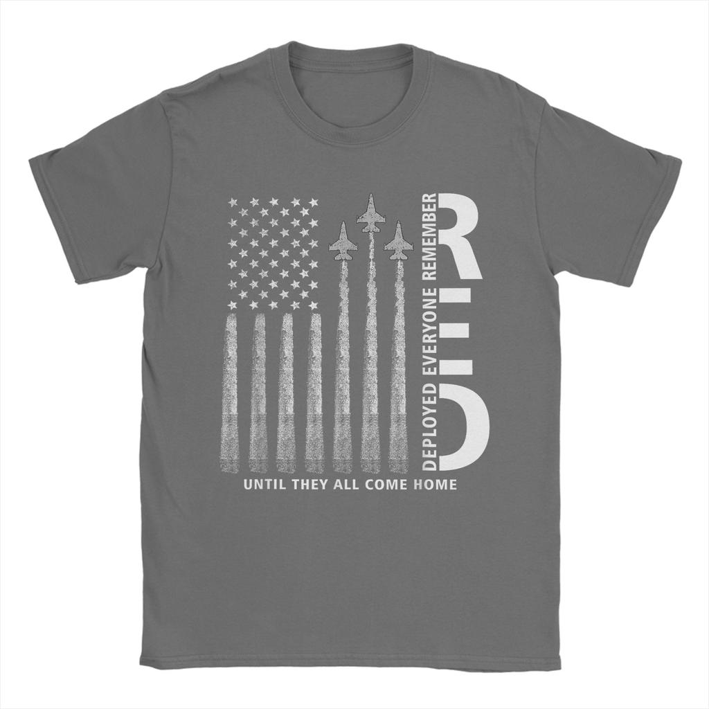 Remember Everyone Deployed RED Friday Military American Flag Unisexs T Shirts Tees Short Sleeve Round Neck TShirts Clothing