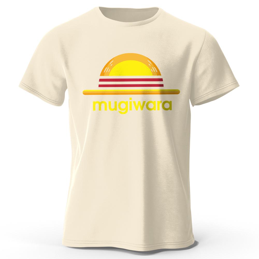 

Мужская футболка с принтом Mugiwara, 100% хлопок, классические винтажные футболки большого размера с графическим принтом для мужчин и женщин, летние топы XXXL бежевый