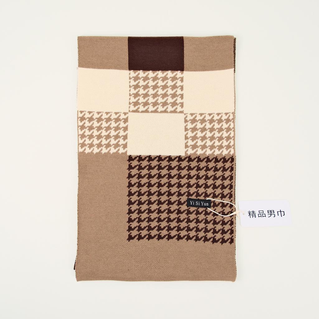 Men's Classic Winter Scarf Cashmere Feel Winter Scarves Long Formal Soft Scarf for Men Casual Scarves Luxuriously Plaid Scarf