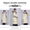Snow Winter Girls Down Jacket Hooded Big Fur Collar Medium and Long Jacket Fashion Glossy Duck Down Top