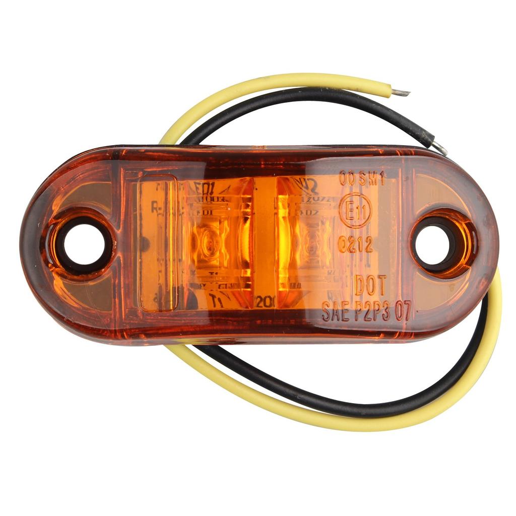 Fushengda 4 piezas / 24V Piraña Coche Camión Remolque Aplicación LED Luz Lateral de Marcación Lámpara de Señal de Giro Bombilla para Camión Ámbar Noche Stop