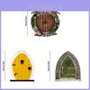 Garden Fairy Door Decoration With Wooden Tree Design For Outdoor Yard Decor
