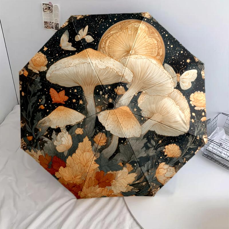 Dreamy Garden Castle Pattern, Automatic Folding Umbrella, Portable and Foldable Design, 8 Ribs, a Christmas or Birthday Gift.