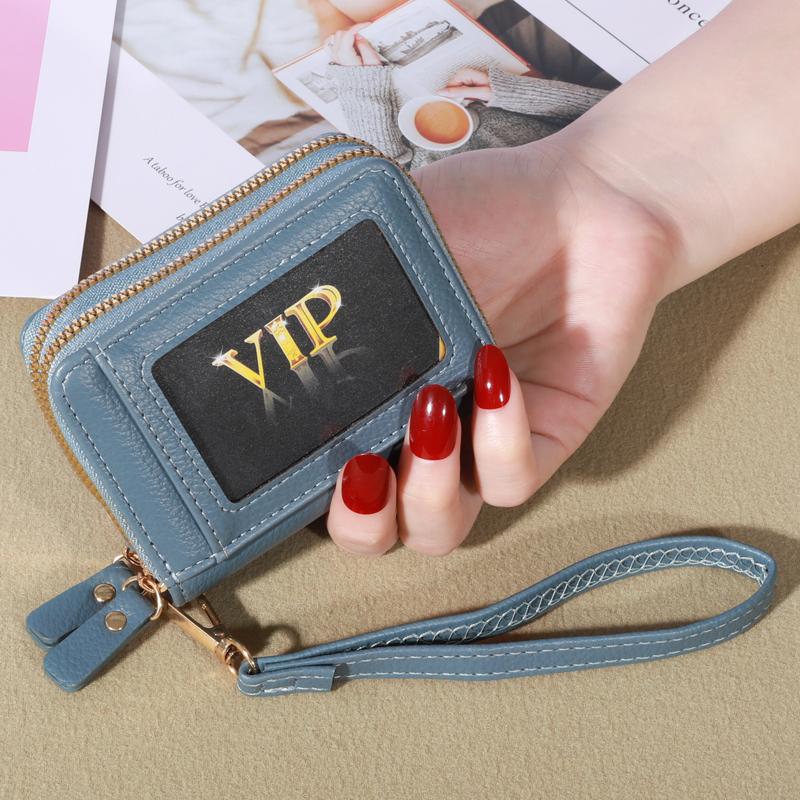 Womens Credit Card Wallet, Large Capacity Multi Card Case Wallet With ID Window, Zipper Card Cases Holder