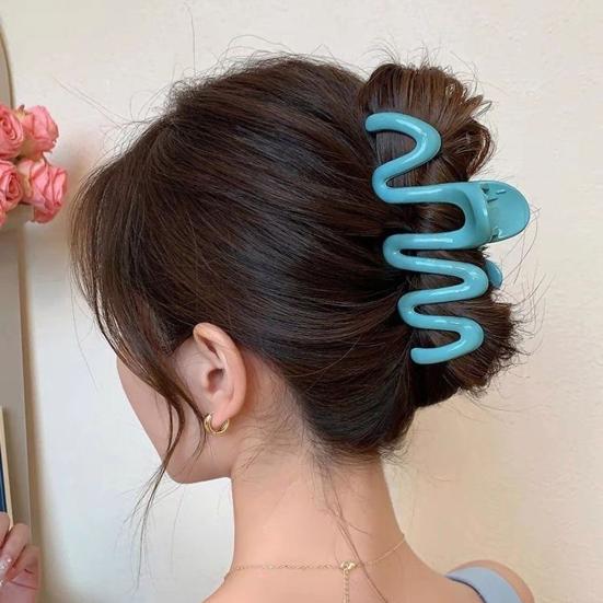Hair Claw Clip Wavy Candy Color Non Slip Strong Hold Elegant Large Women Long Thick Thin Curly Hair Clamp Fashion Hair Accessories