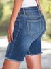 Dámské roztrhané skinny džínové šortky - Stylový praný denim, Perfektně padnoucí