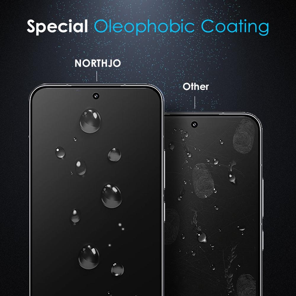 NORTHJO A+ For Xiaomi 15 Pro Screen Protector Support Fingerprint Unlock Tempered Glass 3D Curved Film