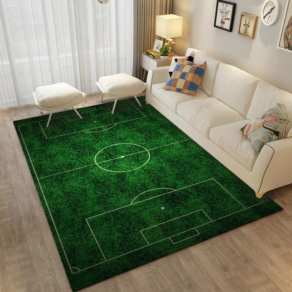 3D Football Printing Floor Mat Carpets for Living Room Soccer Field Area Rug Kids Bedroom Bathroom Mats Anti-slip Home Mat Rugs