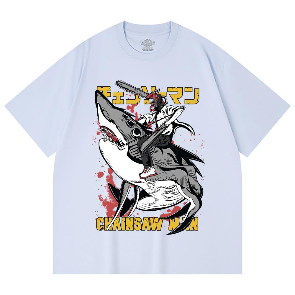 230 Gsm 100% Cotton Chainsaw Man V43 Denji Print Unisex Heavy Cotton T Shirt