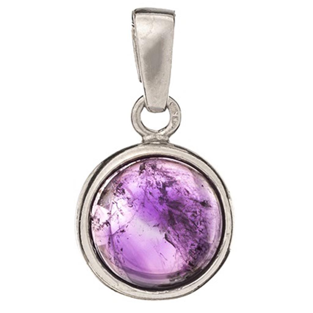 Les Trésors De Lily [R0807] - Silver Pendant 'Meghan' Amethyst Silver (rhodium-plated) - 12 Mm