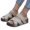 New Large-sized Casual Flip-flop Women's Flat Thick-soled One-shoulder Crossover Shoes