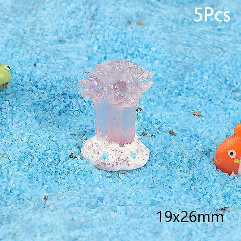 5 Stücke Niedliche Harz Leucht Korallen Miniatur Figur Ornament Simulation Unterwasser Korallen Aquarium Aquarium Dekoration Geschenke