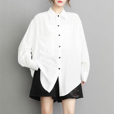 Manches longues grande taille chemises et chemisiers pour chemisier décontracté lâche printemps été hauts femmes chemise boutonnée