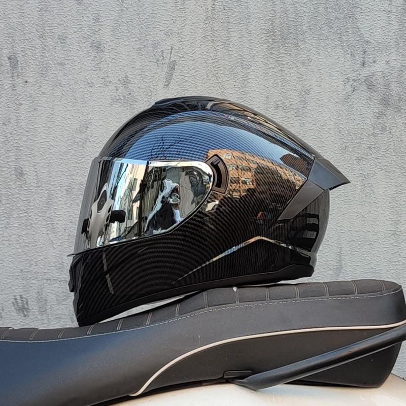 Motorcycle Helmet Men and Women Double Lens Party Sports Car Helmet New National Standard Four Seasons Personalized Bluetooth