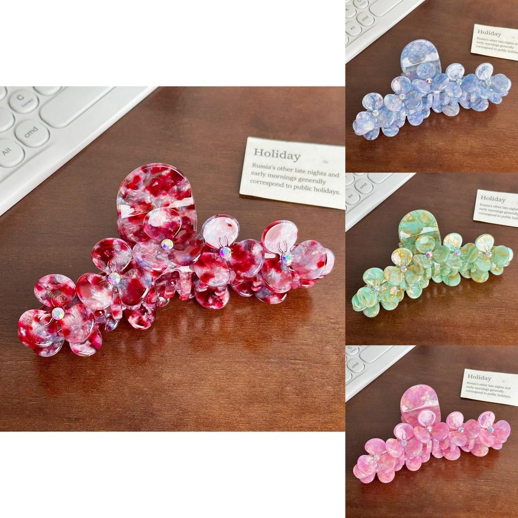 And Trendy Stylish Rhinestone Flower Hair Claw Clip Ideal For Fashionforward Women