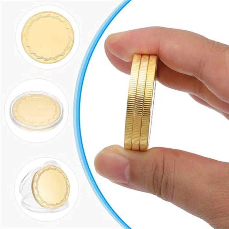 AEE4-6Pcs Blank Coins For Engraving, 40Mm Coin Blanks Laser-Engraving Blanks Custom Challenge-Coins Polished Metal