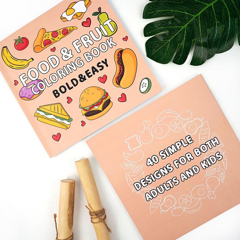 1Pc Mini Food Fruit Coloring Book Montessori Toy Educational Gouache Graffiti Book Creative Interesting Filling Color Book Gifts