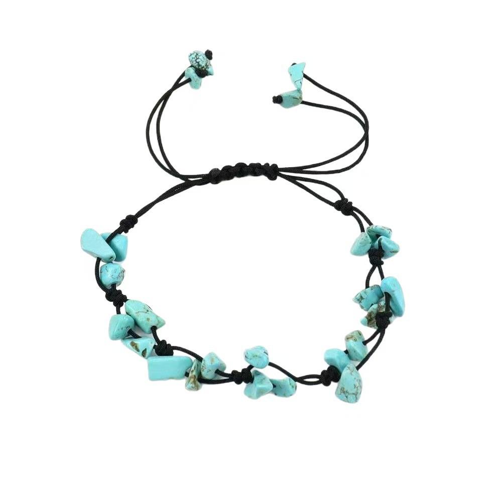 Bohemian Ocean-Style Adjustable Anklet: Turtle, Starfish, and Shell Charm Woven Bracelet