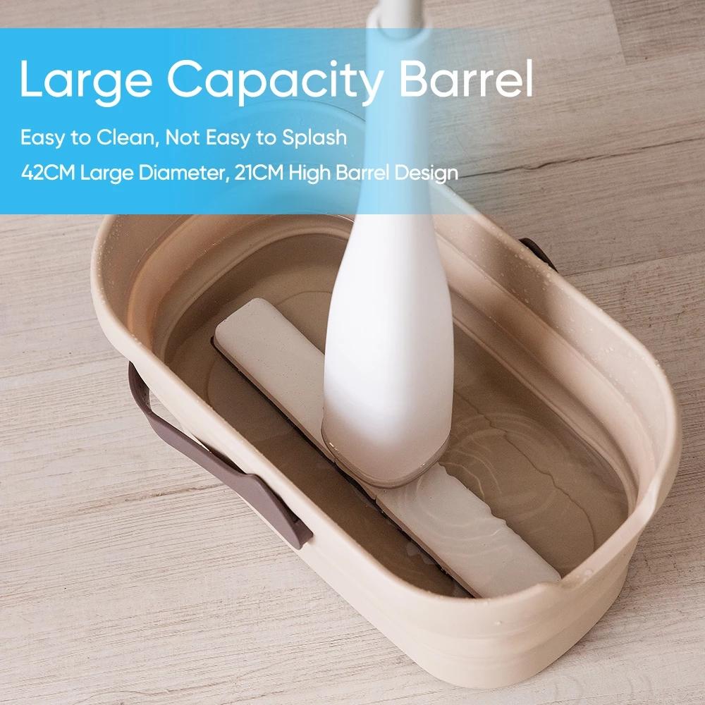 Flat Mop Mop with Foldable Bucket Free Hand Washing Lazy Mop Squeeze Mop for Wooden Floor Mop Household Cleaning Tool