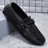 New Men's Simple and Versatile Casual Large Size Doudou Shoes Comfortable Soft Sole Non-slip Breathable Foot Cover Driving Leather Shoes Men