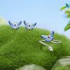 Silver universal ring blue butterfly silver 925