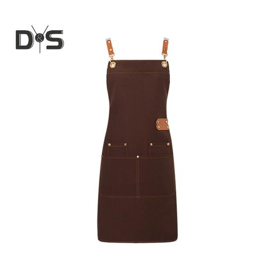 

Водонепроницаемый кухонный фартук с карманами для мужчин и женщин, передник для уборки, завязка на талии, рабочая униформа для барбекю, подарок темный кофе
