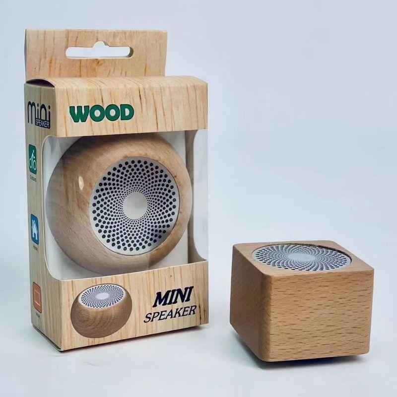 Cy Mini Solid Wood Bluetooth Speaker Portable Wireless Retro Deep Bass Custom Logo Gift For Home Outdoor Travel Music Lovers