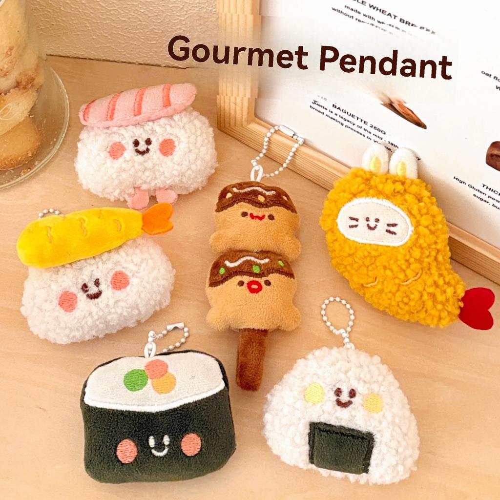 1/6/12 Pcs Cute Food Doll Pendant Plush Sushi Food Play Pendant Backpack Keychain Pendant