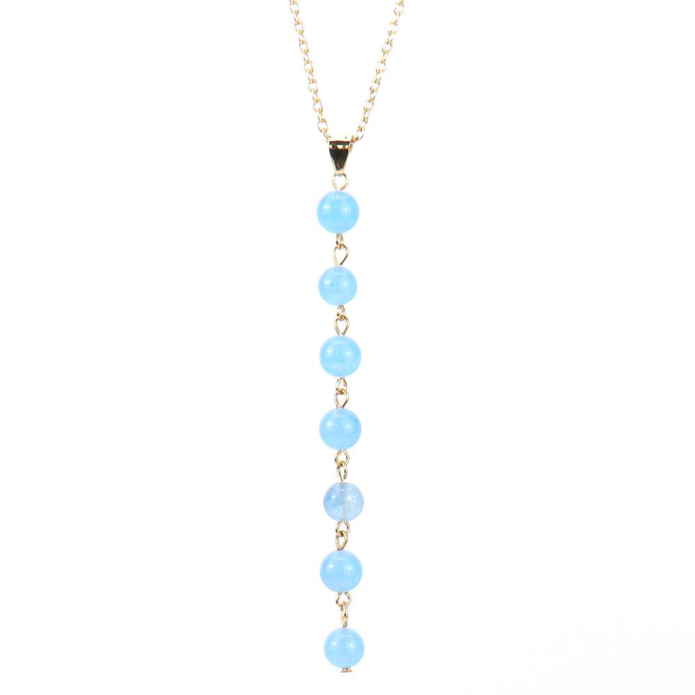 Handmade Multi-Color Agate Stone Pendant with 8mm Yoga Buddhist Beads Necklace N544