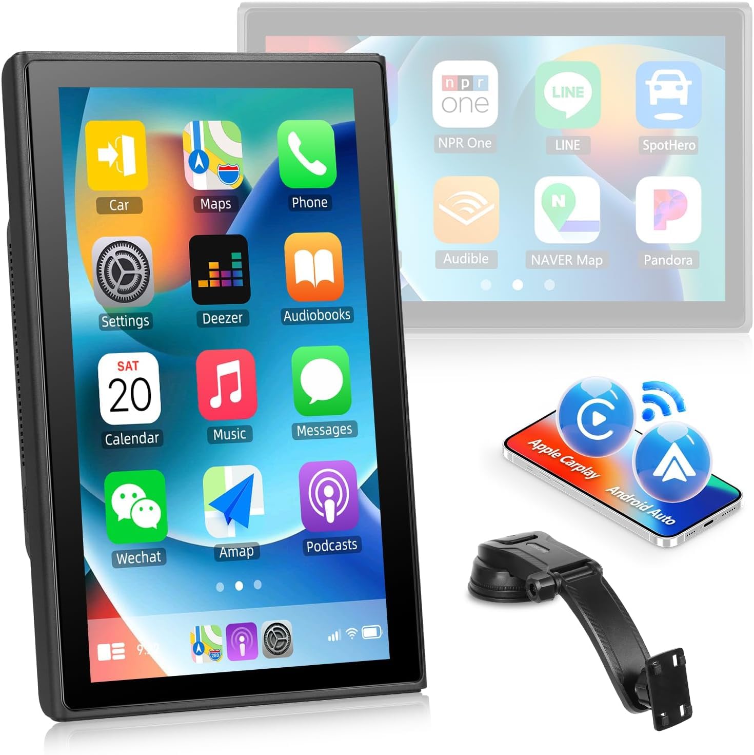 

Auto Rotating Car Rotating Adhesive Universal Car Navigation System with Compatible with Kei Cars to Campers P2 [Wireless CarPlay/Android Compatible]