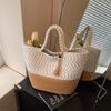 Large Capacity Portable Vegetable Basket New Versatile Woven Straw Bag Leisure Seaside Vacation Beach Bag