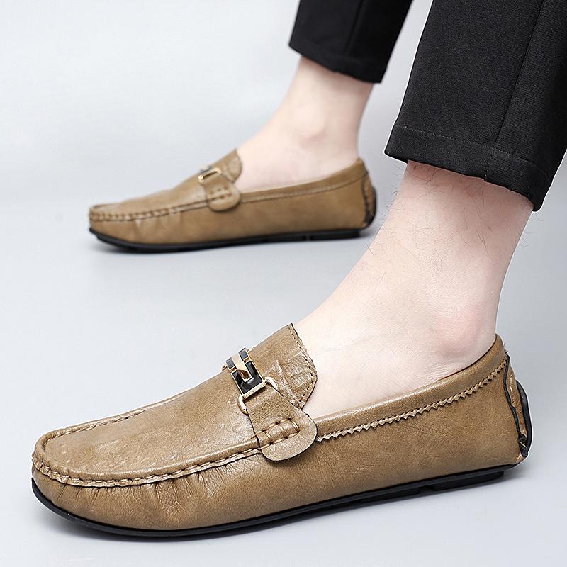 Fashion Fashion Comfortable Casual Shoes Light Summer Loafers Handmade Slip-On Flats Leisure Moccasins Non-Slip Summer Men Driving Shoes