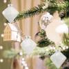 12 Peças Bola de Natal Romboidal Enfeites Simples Plástico DIY Inflável Transparente Globo Artesanal Bolas Preenchíveis Enfeites de Bebê