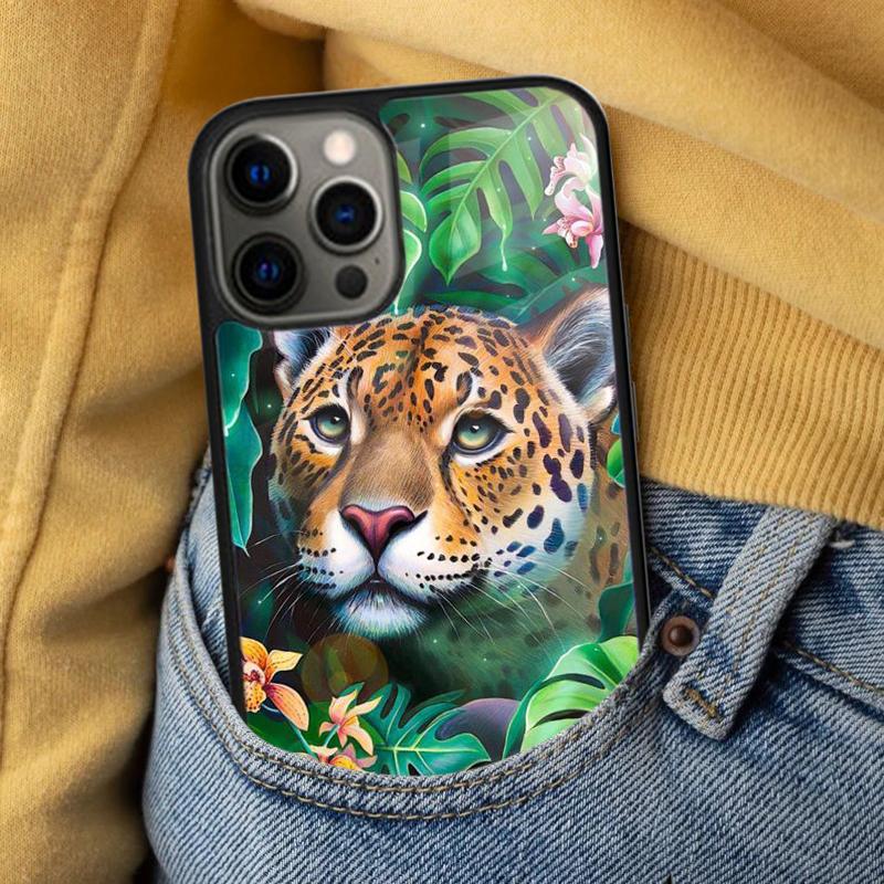 Luxury Tiger Leopard Soft Phone Case for iPhone 17 Air 16e Pro max 15 Pro 13 14 Plus 11 12 MagSafe Magnetic Coque