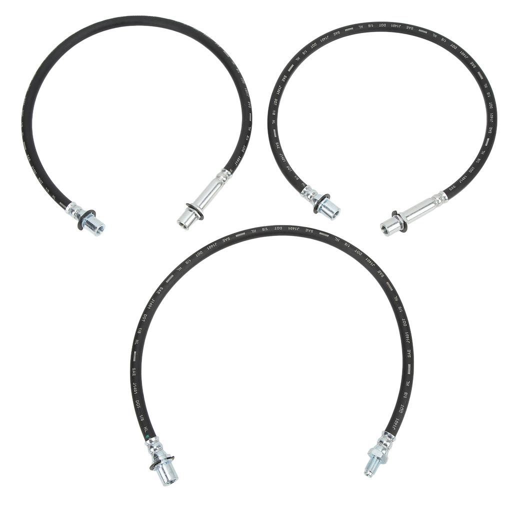 3pcs Extended Brake Line Kit Rear Front Rubber Replacement for Hilux LN106R LN46 RN46 YN65R