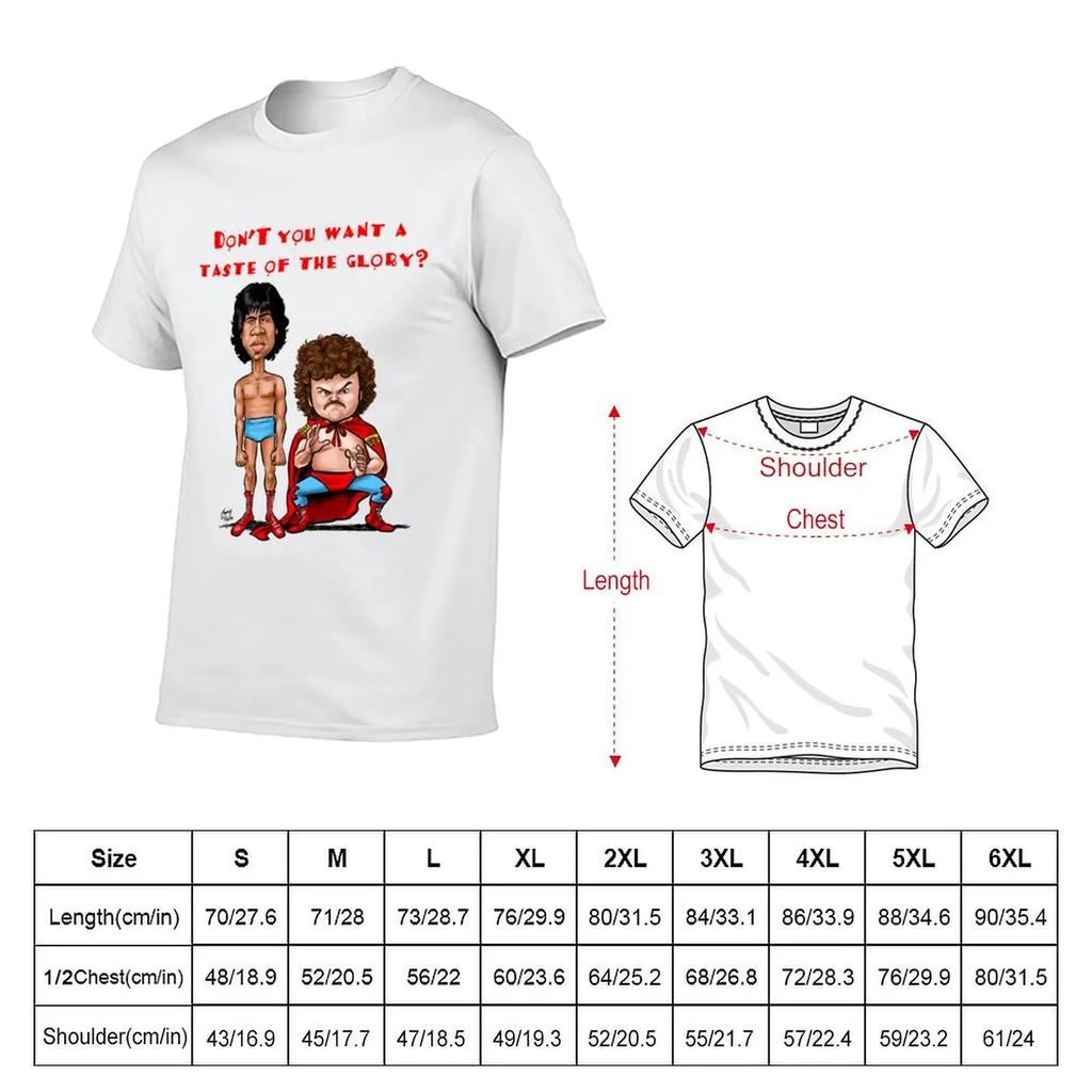 Nacho Libre Taste of the Glory T-shirt Funnys Oversizeds Mens Plain T Shirts