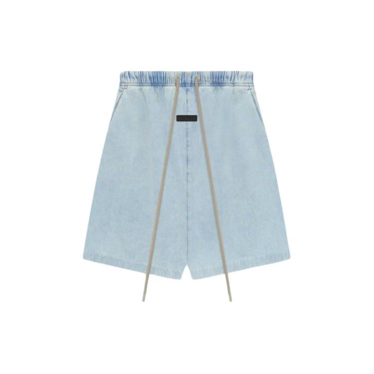 Fear of God Essentials Relaxed Short Light Washed Denim Men Bottoms Blue 160SP244190F