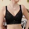 Embroidery Flower Underwear Bra Without Steel Ring Gathered Adjustable Side Breasts Anti-sagging Bra