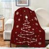 1pc Christmas Tree Snowflake Pattern Printed Blanket, Festive Atmosphere, Multiple Sizes Available, Autumn Thanksgiving Christmas Nap Blanket, Suitabl