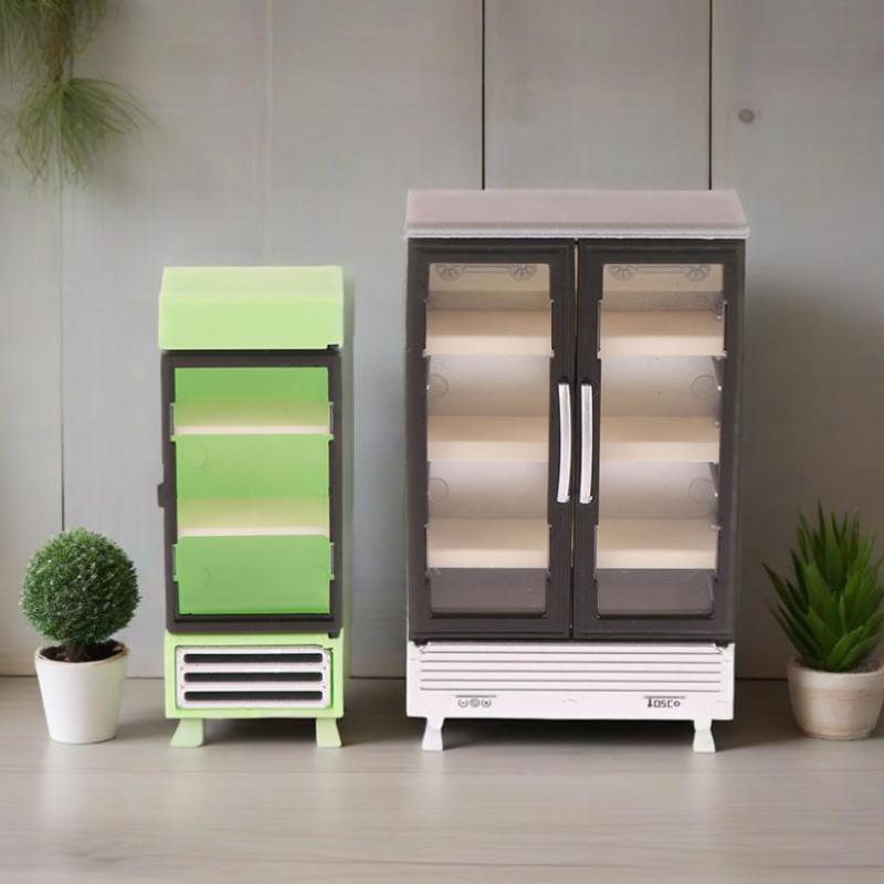 1/12 Simulation Refrigerator Freezer Model Dollhouse Mini Furniture Accessories Dolls House Decoration Toys