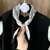 Foulard di Seta Fibbia Magnetica con Perle Imitazione Fascia per il Collo Strisce e Pois Sciarpa per Clima Fresco