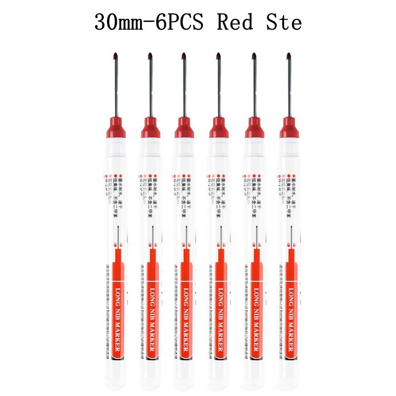 6/8Pcs/Set 30mm Long Head Markers Pen Bathroom Woodworking Decoration Deep Hole Marker Blue/Red/Black/White Oily Marker Pens