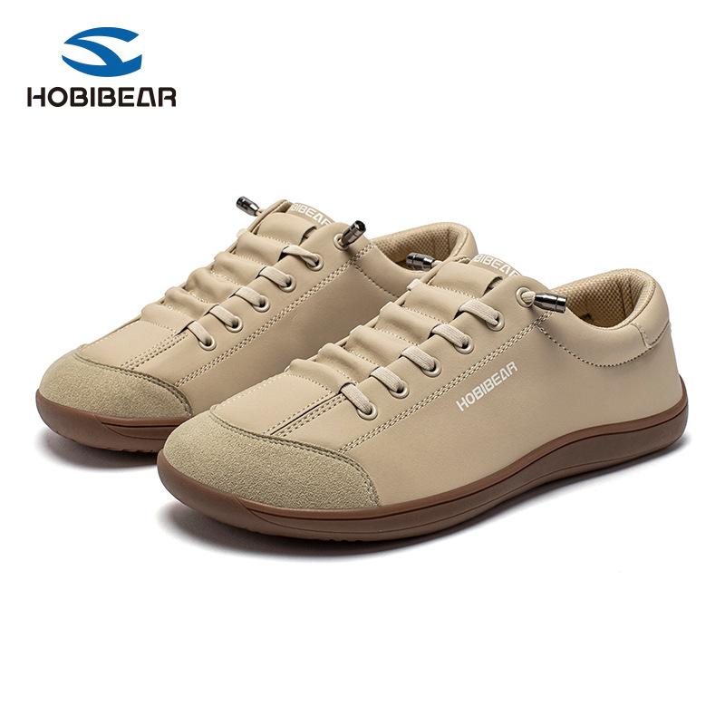 

HOBIBEAR Leather Barefoot Shoes Lightweight Wide Toe Box Zero Drop Slip-on Shoes for men&Women 48
