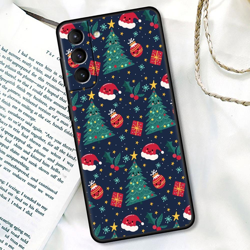 S24Ultra For Samsung Galaxy S21 S20 FE S22 Ultra 10 S23 S24 Plus Phone Case Funda Cover Merry Christmas Gift Santa Claus Snowman