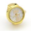 Round Finger Ring Watch Gold Cat Dial Clock Punk Quartz Watch  Clothes Accessories