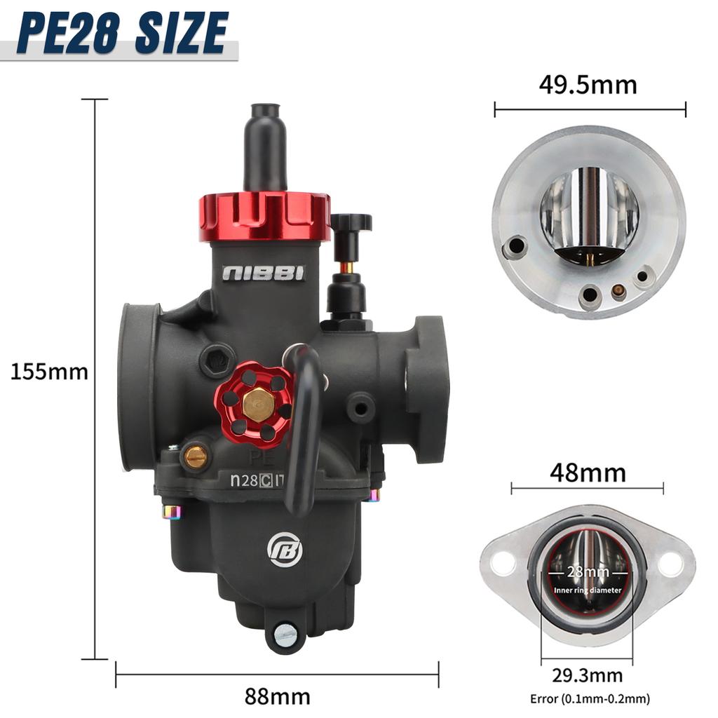 NIBBI Carburetor For 50cc To 350cc 2T 4T Engine PE Flange Motorcycle Carburetors For GY6 YAMAHA JOG SUZUKI HONDA Atv Pitbike