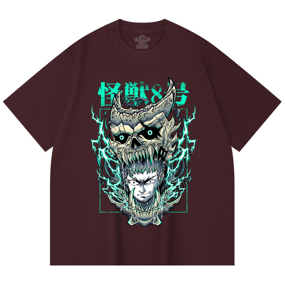 

230 Gsm 100% Cotton Kaiju No 8 V19 Kafka Print Unisex Heavy Cotton T Shirt 2XL вина червоного кольору